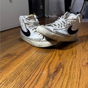 Nike White and Black High-Top Sneakers